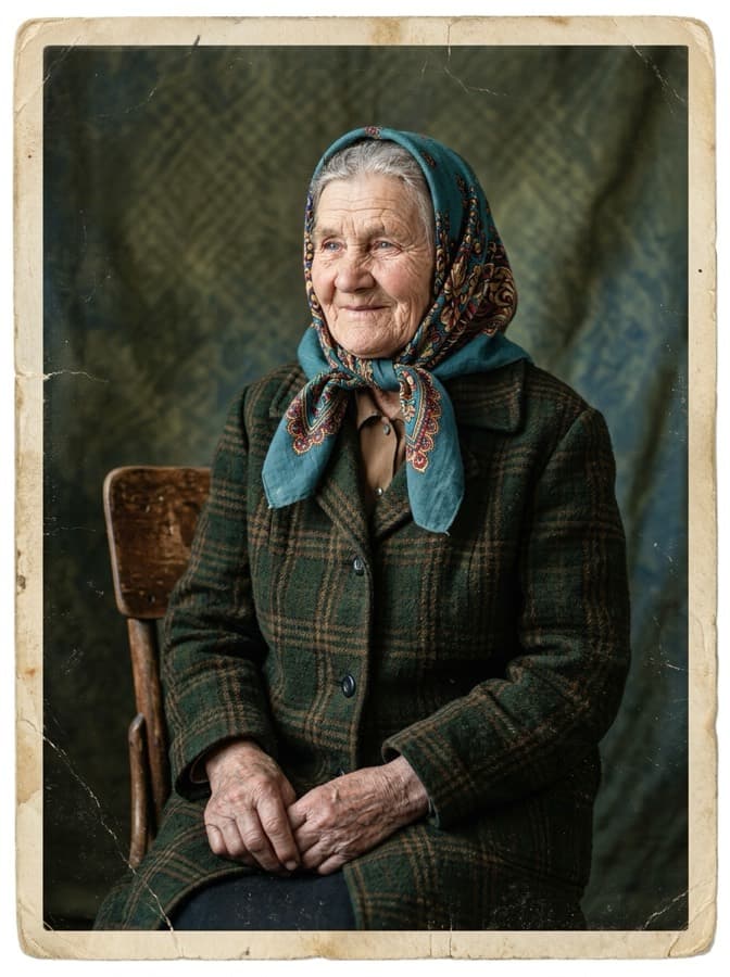 Портрет бабушки 1950-х годов, оживлён нейросетью — после