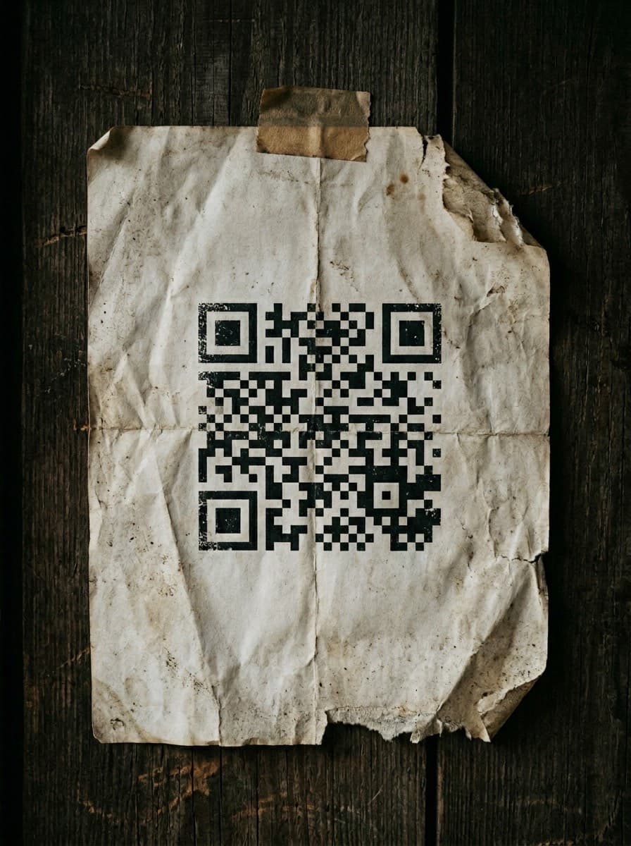 Обычная ссылка превращена в дизайнерский QR код с художественным стилем — до