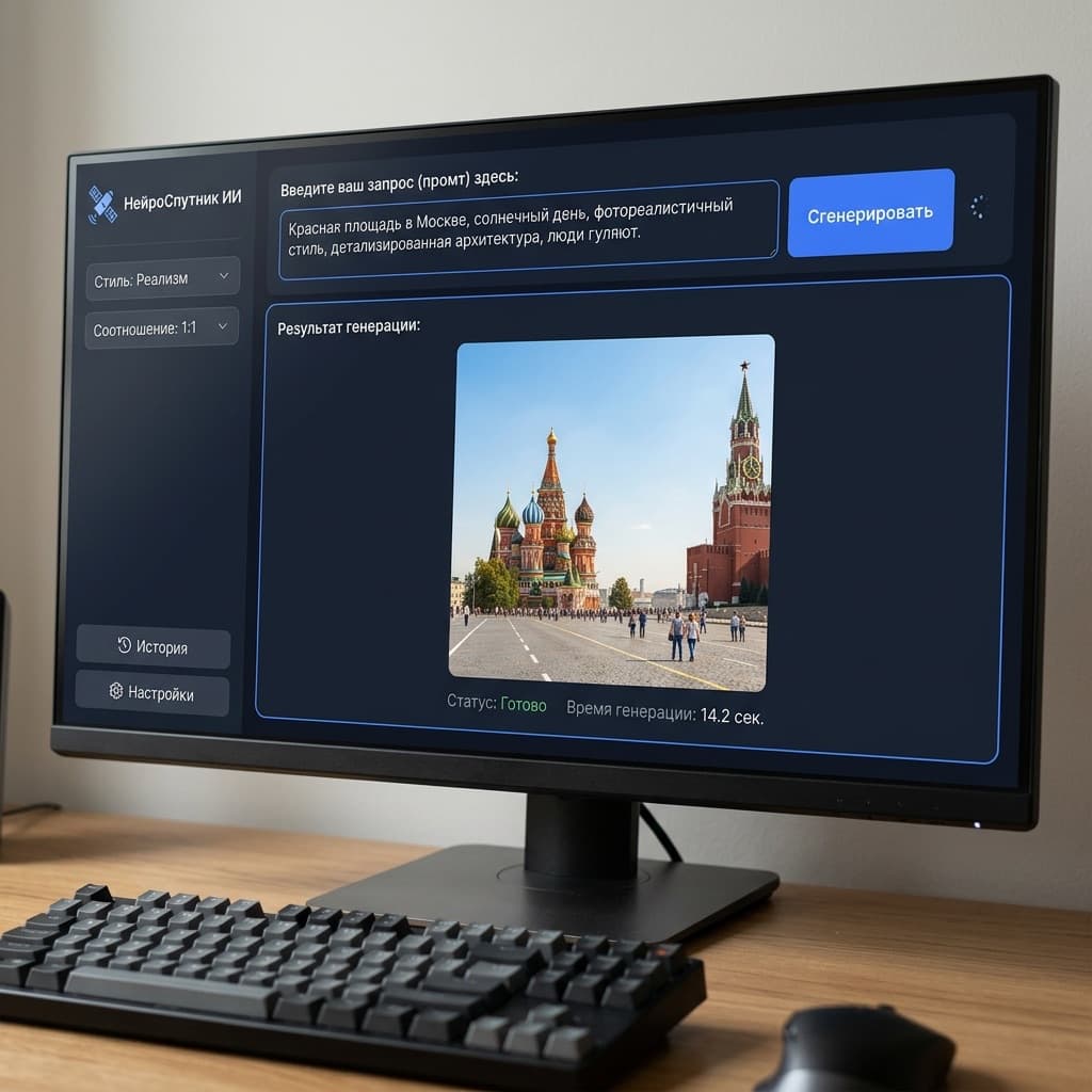 Создание картинки нейросетью по русскому описанию