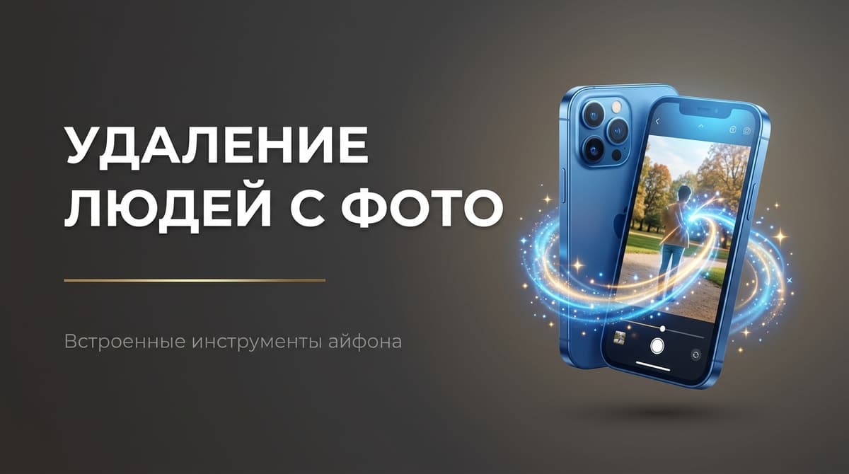 Как убрать с фото людей на айфоне