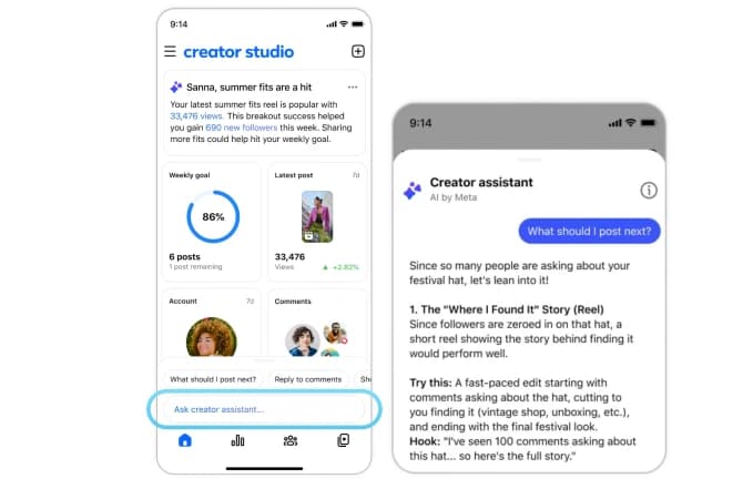 Facebook встроил ИИ для контент-мейкеров в Creator Studio: советы, аналитика и ответы на комментарии