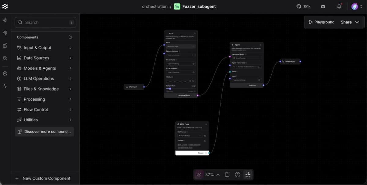 Langflow собирает ИИ-агентов без кода: визуальный редактор с экспортом в API