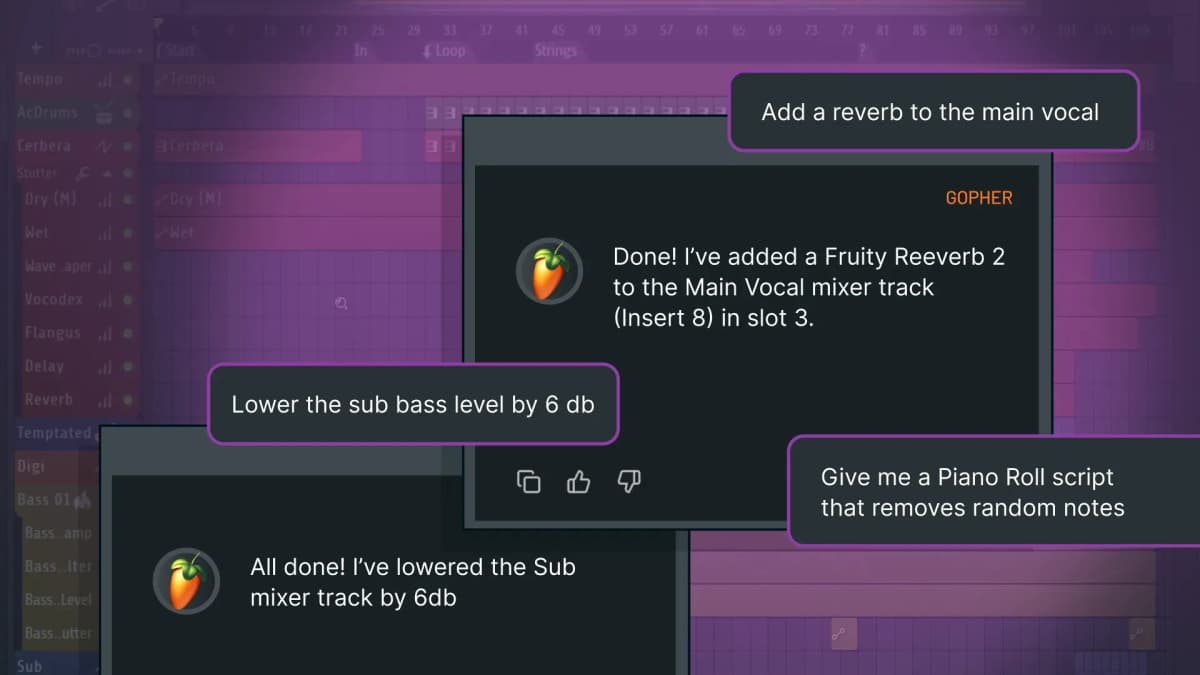 FL Studio AI выполняет команды голосом: Gopher собирает треки без единого клика