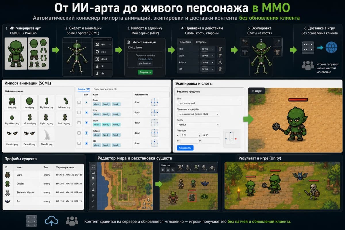Генерация контента игр силами одного человека: конвейер от арта до живой MMO за 18 шагов