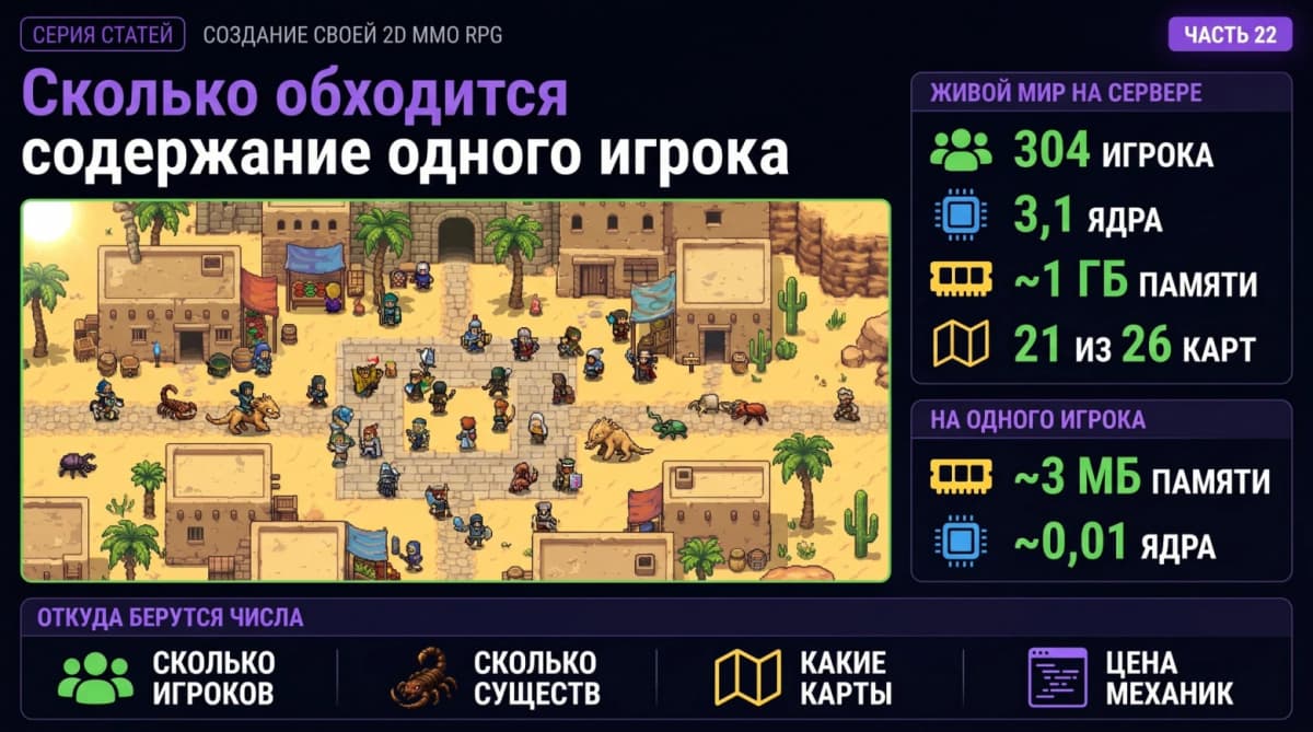 Разработка игр стала предсказуемой: калькулятор покажет стоимость сервера 2D MMO до запуска
