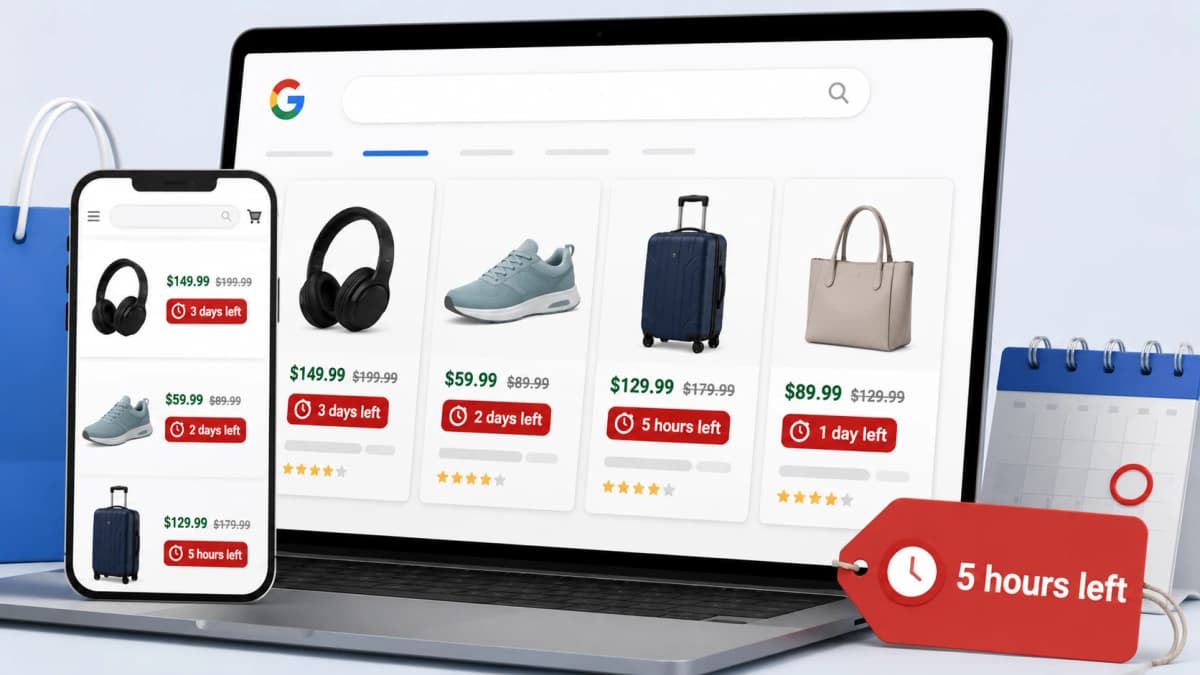 Google Shopping реклама получила бейджи обратного отсчёта: скидки без дедлайна больше не покажут