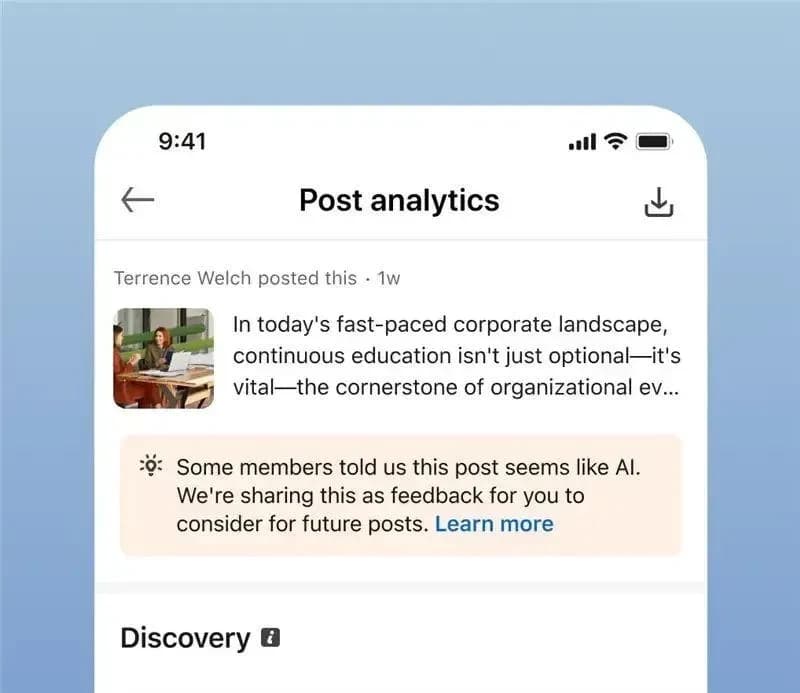 LinkedIn добавил кнопку против AI контента