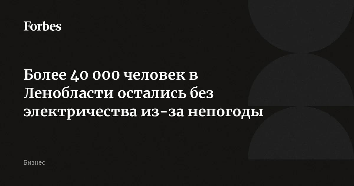 Отключение электричества в Ленобласти оставило без света 42 500 человек: циклон повредил ЛЭП