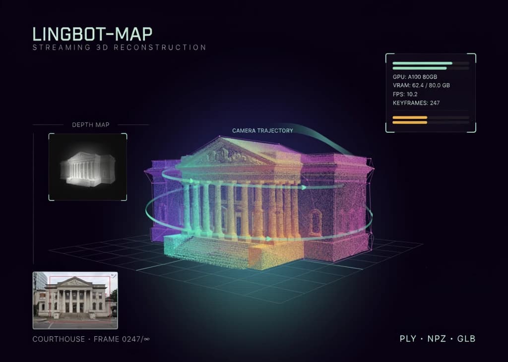 GPU инференс без ручной настройки: LingBot-Map сам подбирает параметры под объём VRAM