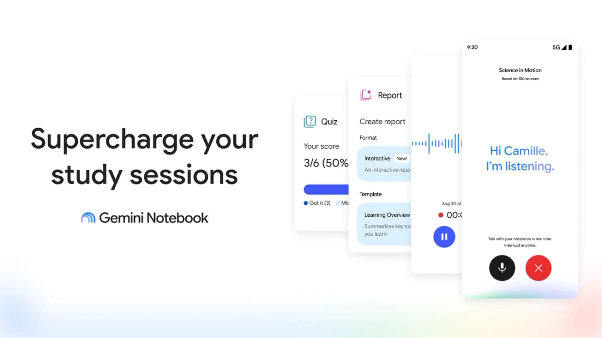 Gemini Notebook записывает лекции и делает квизы на 100 языках: гайд для студентов