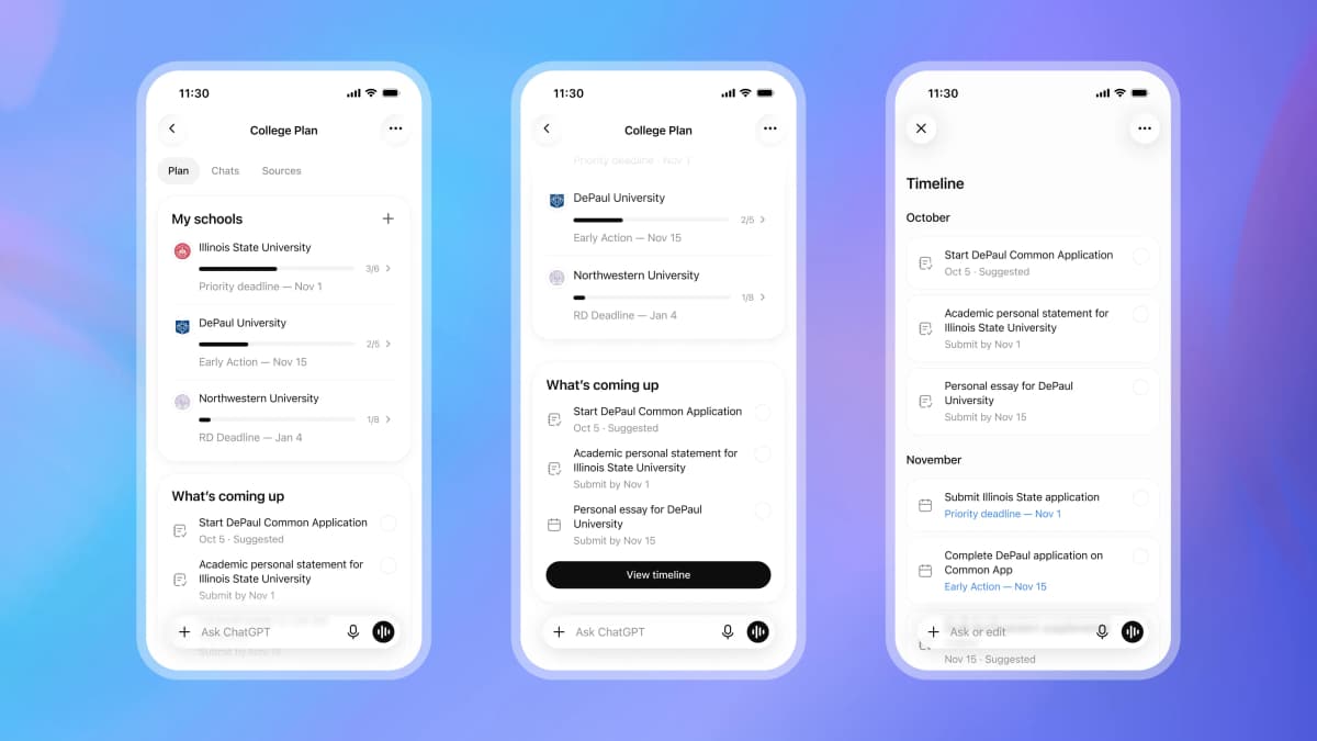 ChatGPT станет помощником абитуриента: OpenAI встроила планировщик поступления в образование подростков