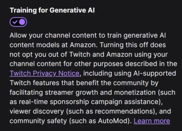 Закончились данные для обучения ИИ: Amazon тихо включил сбор стримов Twitch