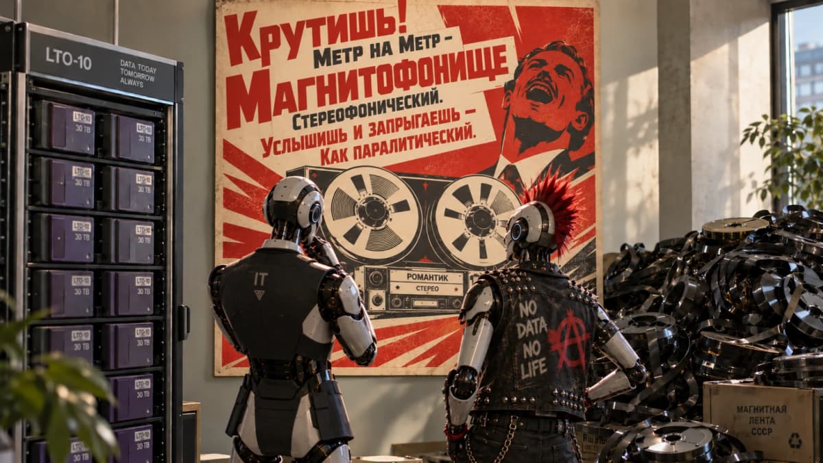 Магнитные ленты возвращаются в дата-центры: хранение данных для ИИ дешевле SSD в 4-6 раз