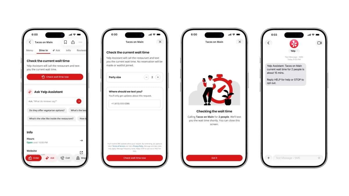 Что такое ИИ-агент на практике: Yelp звонит в рестораны за пользователя и шлёт SMS