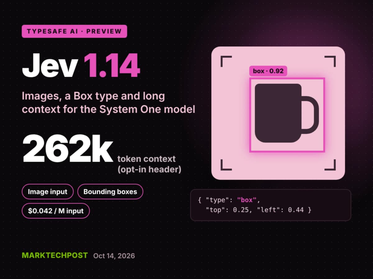 TypeSafe AI releases Jev 1.14 with images, Box type and 262k context: все три функции пока не для продакшена