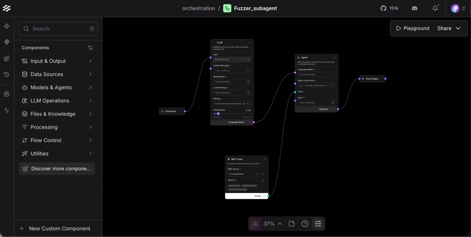 Langflow собирает ИИ-агентов без кода: визуальный редактор с экспортом в API